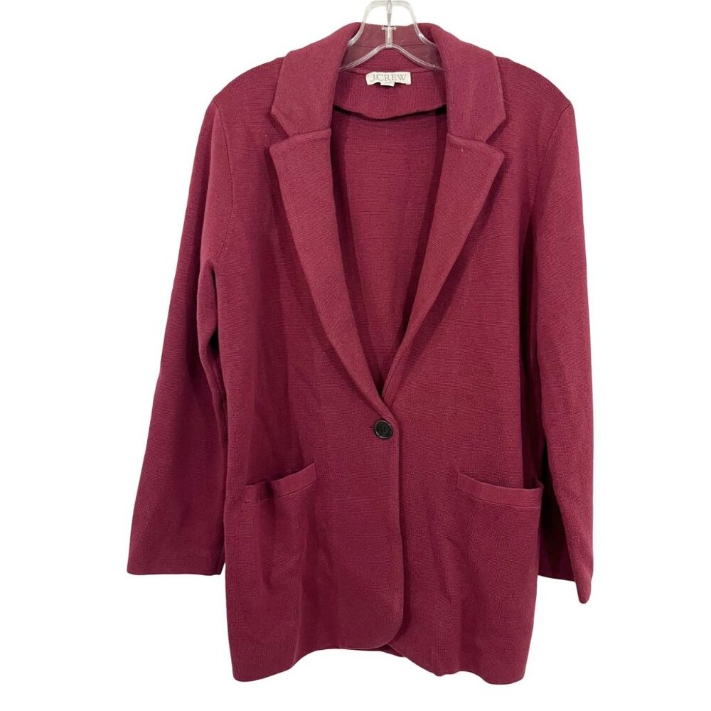 J. Crew Cecile Relaxed Sweater Blazer Knit Red - Women's Size Small